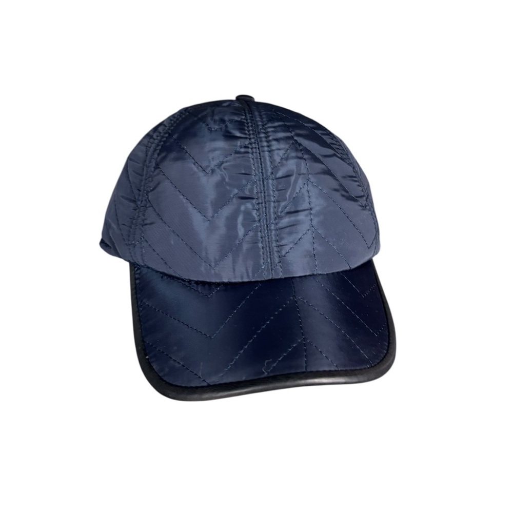 Quilted Navy Winter Baseball Cap w/ Ear Flaps – One Size (EUC)